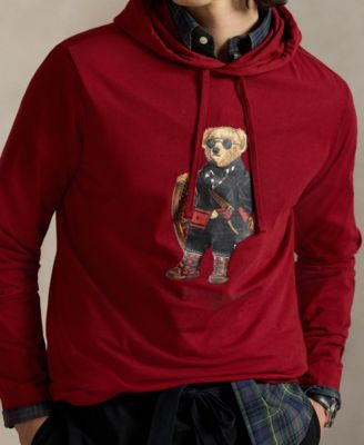 Men's Polo Bear Jersey Hooded T-Shirt