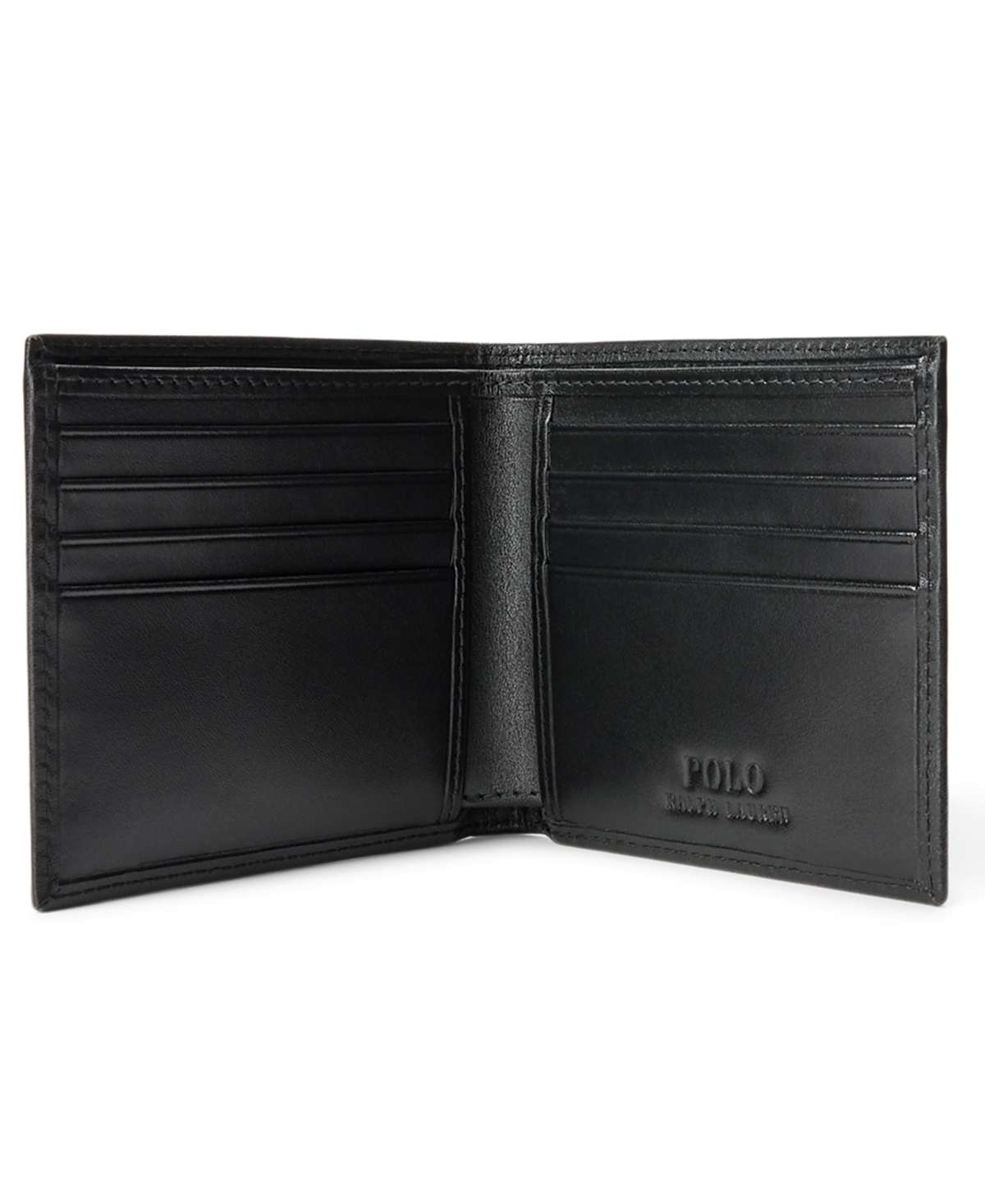 Polo Ralph Lauren Men's Polo Bear Leather Billfold Wallet In Black