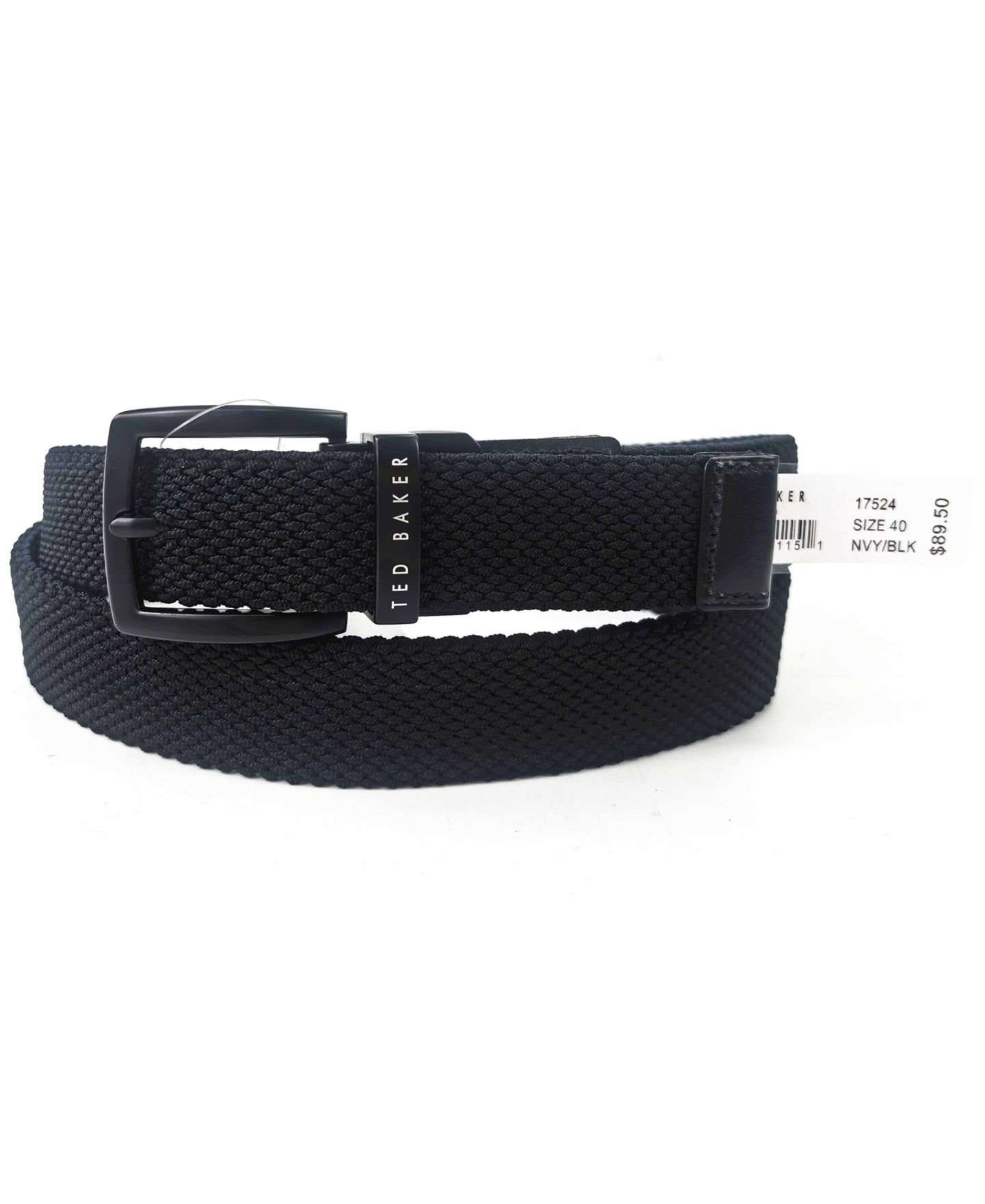 Мужской ремень Ted Baker Reversible Stretch Web Belt, цвет: Тёмно-синий / Чёрный — фото 2