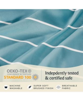 4-PC Striped Silky Soft Cooling Deep Pocket Sheet Set, Full