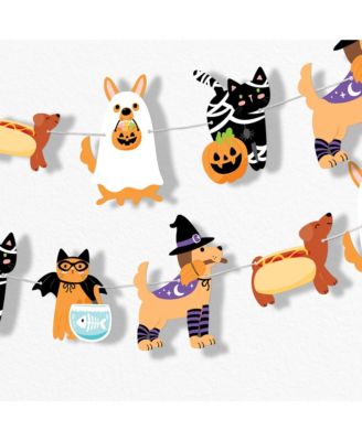 Halloween Pets Garland Banner, 30 Feet of Cord, 15 Paper Howlween Pet Shapes
