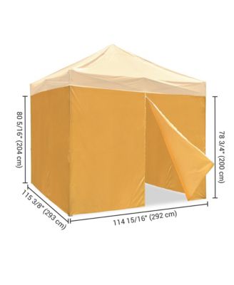 Set of 4 Sidewall Fits 10x10ft Canopy Tent with Zipper UV30+ Outdoor Party Yellow