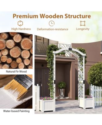 Garden Arbor w/ Planter Wooden Planter Arch w/ Trellis