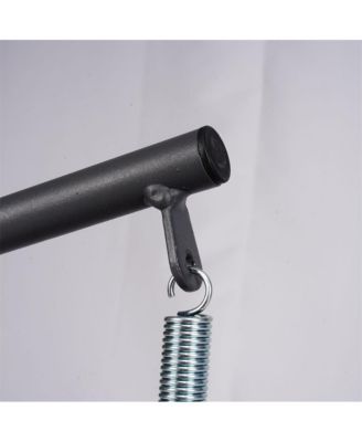 Rattan Cat Egg Chair with Stand and Cushion in Yellow