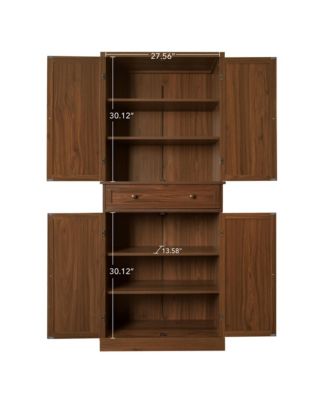4-Door Storage Cabinet with 1 Drawer and 4 Adjustable Shelves for Home Organization