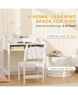Kids Desk and Chair Set, Children Study Table with Chair,