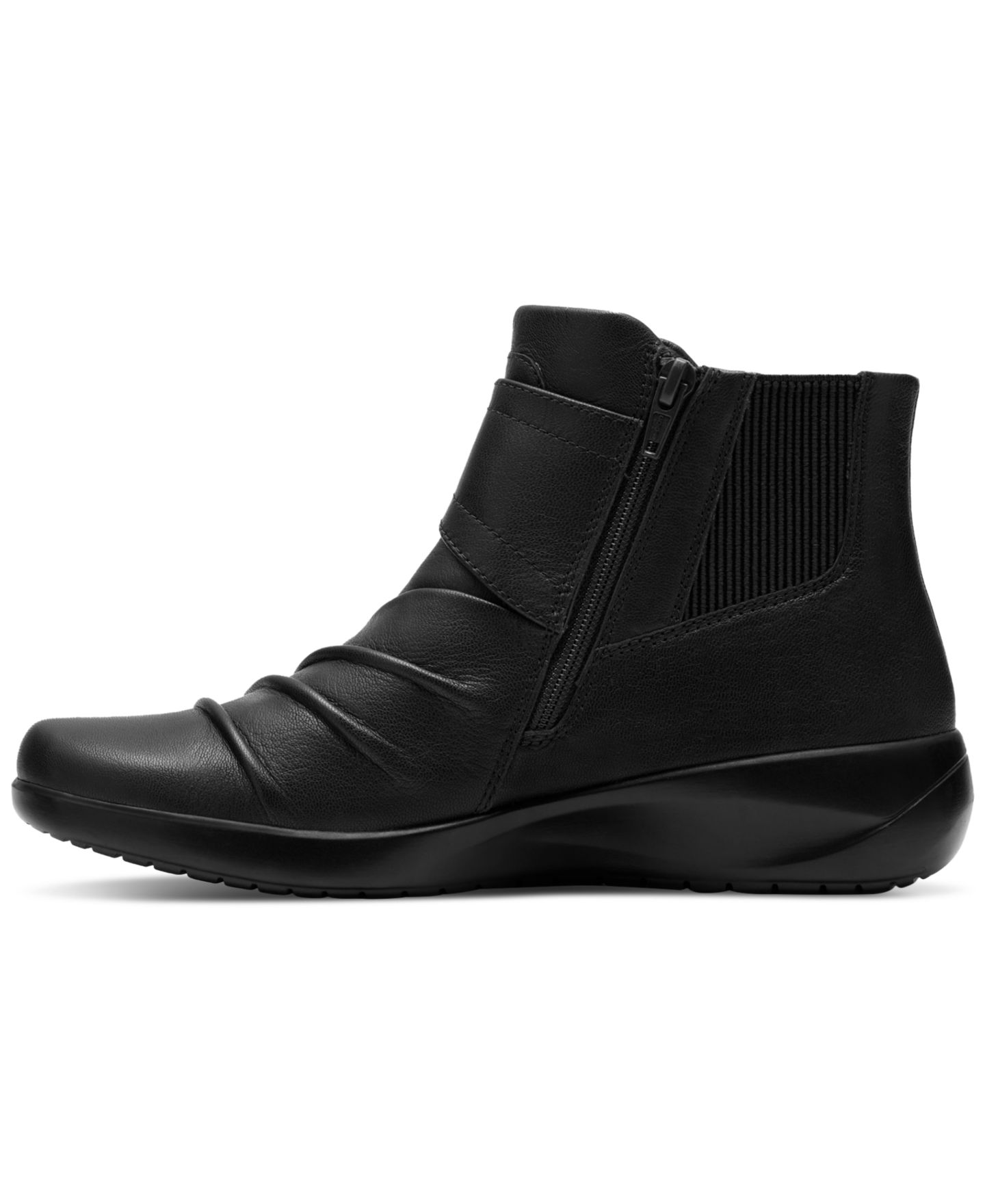 Женские ботинки Clarks Kaetlyn Sara Wedge Ankle, цвет: Чёрный кожаный — фото 6