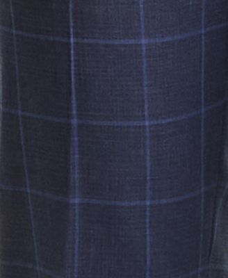 Men's Windowpane Slim-Fit Techni-Cole Suit Separate Pants
