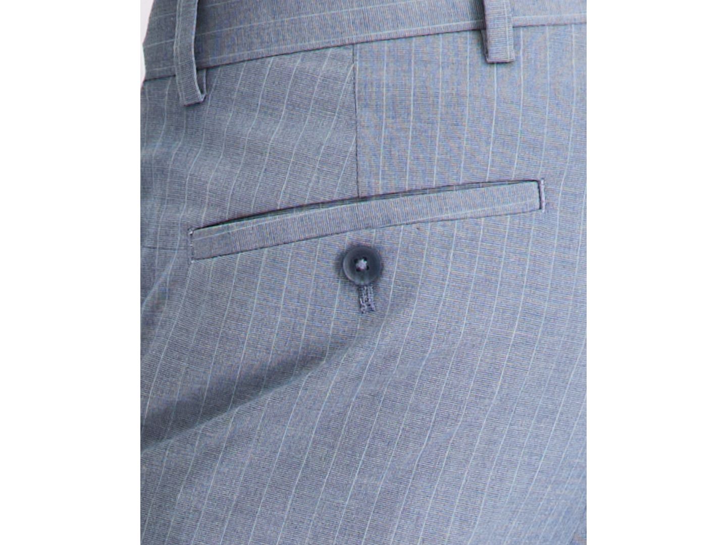 Мужские брюки Kenneth Cole Reaction Pinstripe Slim-Fit Techni-Cole Suit Separate, цвет: Синий — фото 5