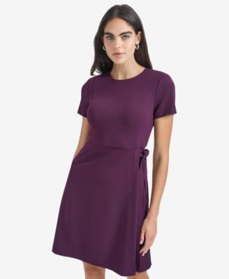 Women's Short Sleeve Pleat Dress