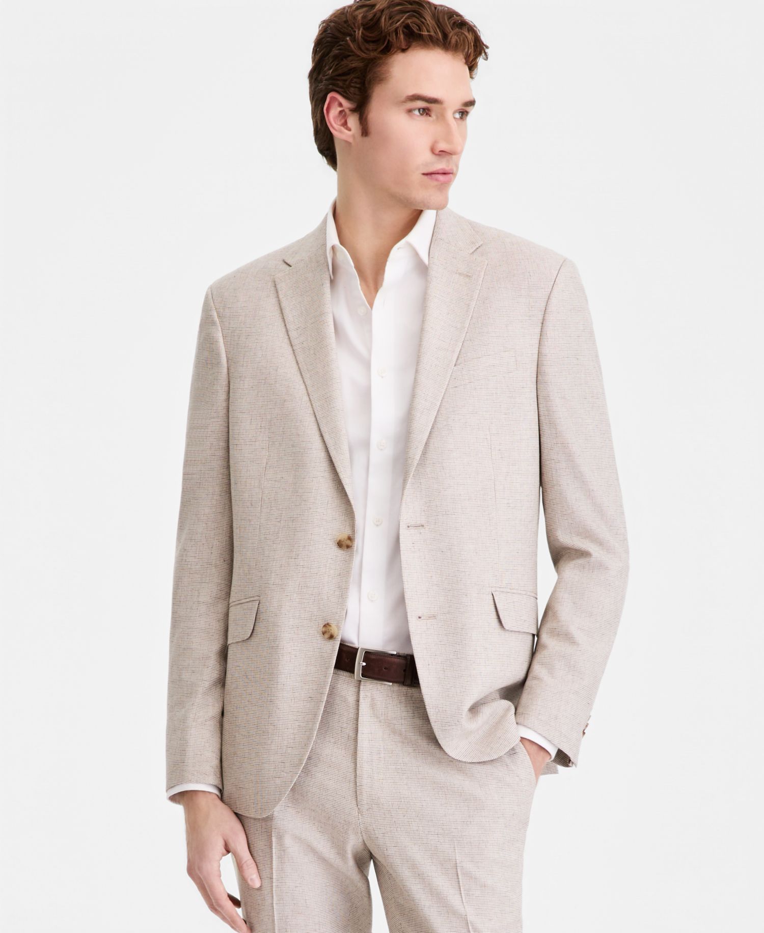 Men's Houndstooth Slim-Fit Suit Separates Pants
