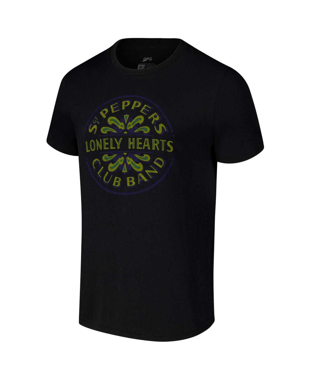 Section 119 Men's And Women's Black The Beatles Sgt. Peppers Lonely Hearts Club Band Eco Tri-blend T-shirt In Black