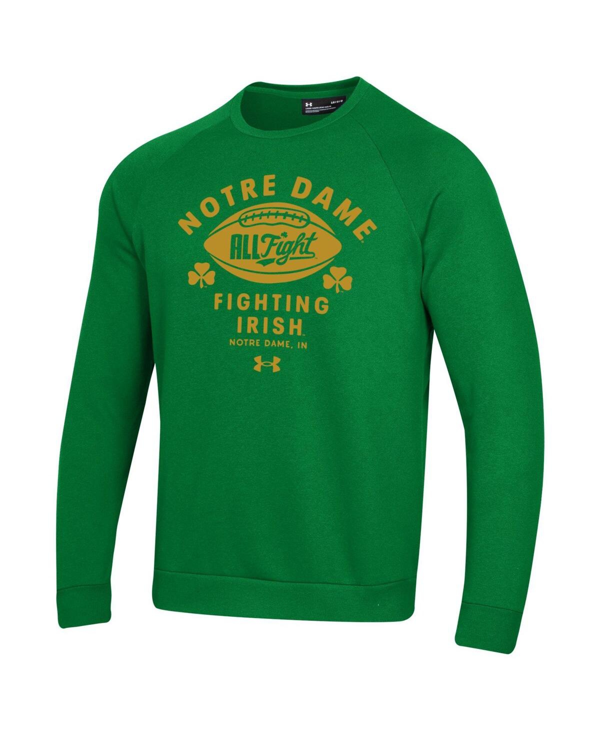 Under Armour Men's Kelly Green Notre Dame Fighting Irish Football Rival Fleece Sweatshirt In Green