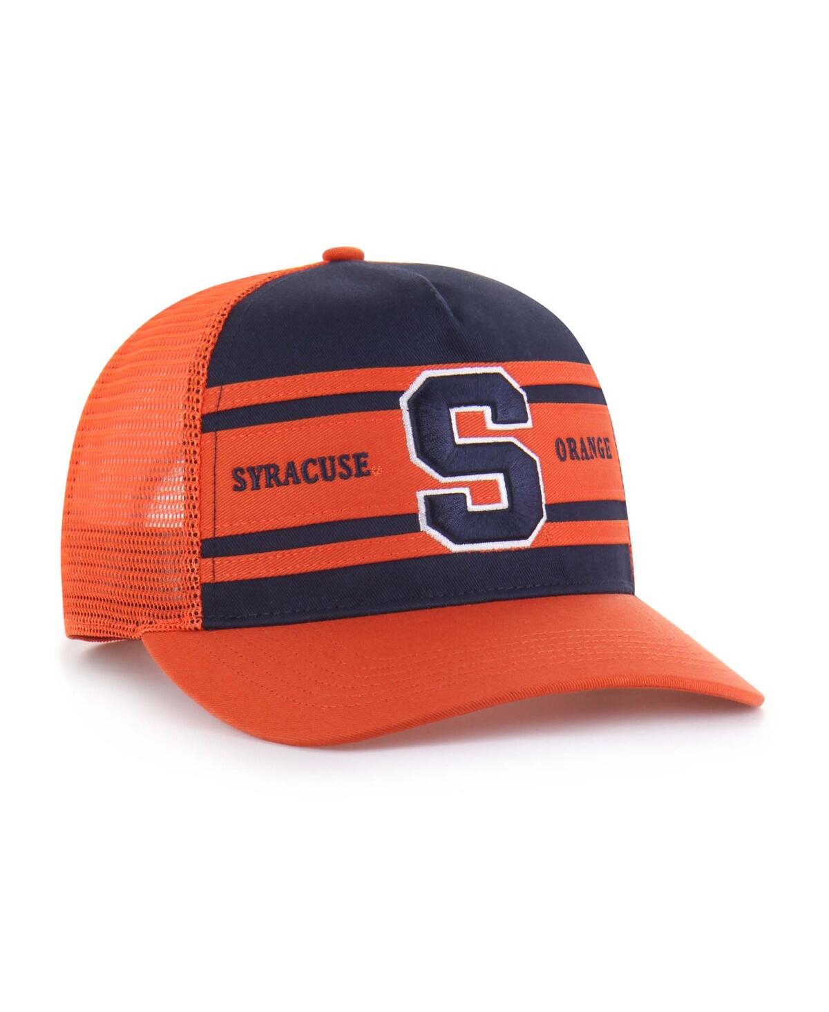 47 Brand Big Boys And Girls Navy/orange Syracuse Orange Super Stripe Hitch Adjustable Trucker Hat In Orange