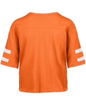 Women's Orange Cleveland Browns Premier Scout Cropped V-Neck T-Shirt