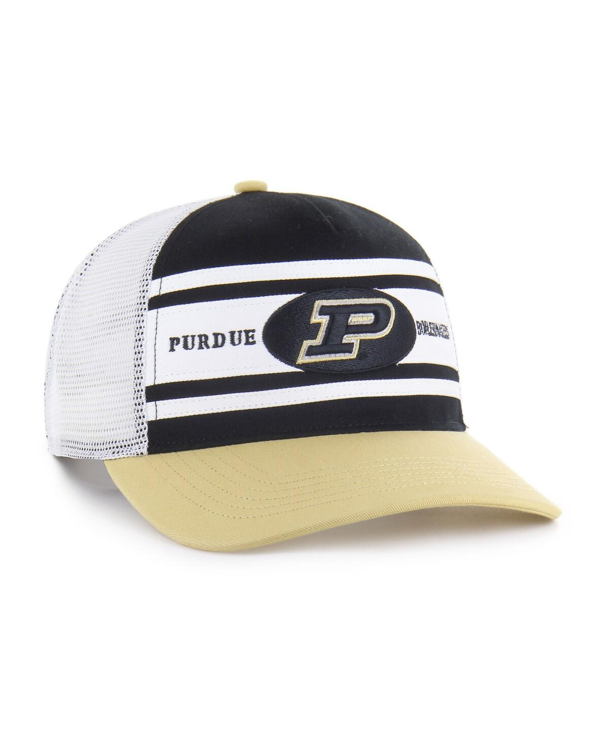 47 Brand Big Boys And Girls Black/gold Purdue Boilermakers Super Stripe Hitch Adjustable Trucker Hat In Multi