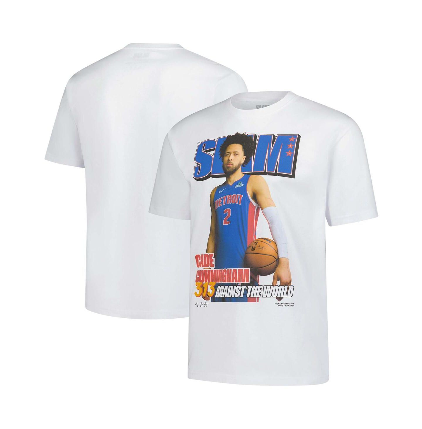 Футболка Slam Cade Cunningham White Detroit Pistons April/May 2025 Cover Graphic — фото 1