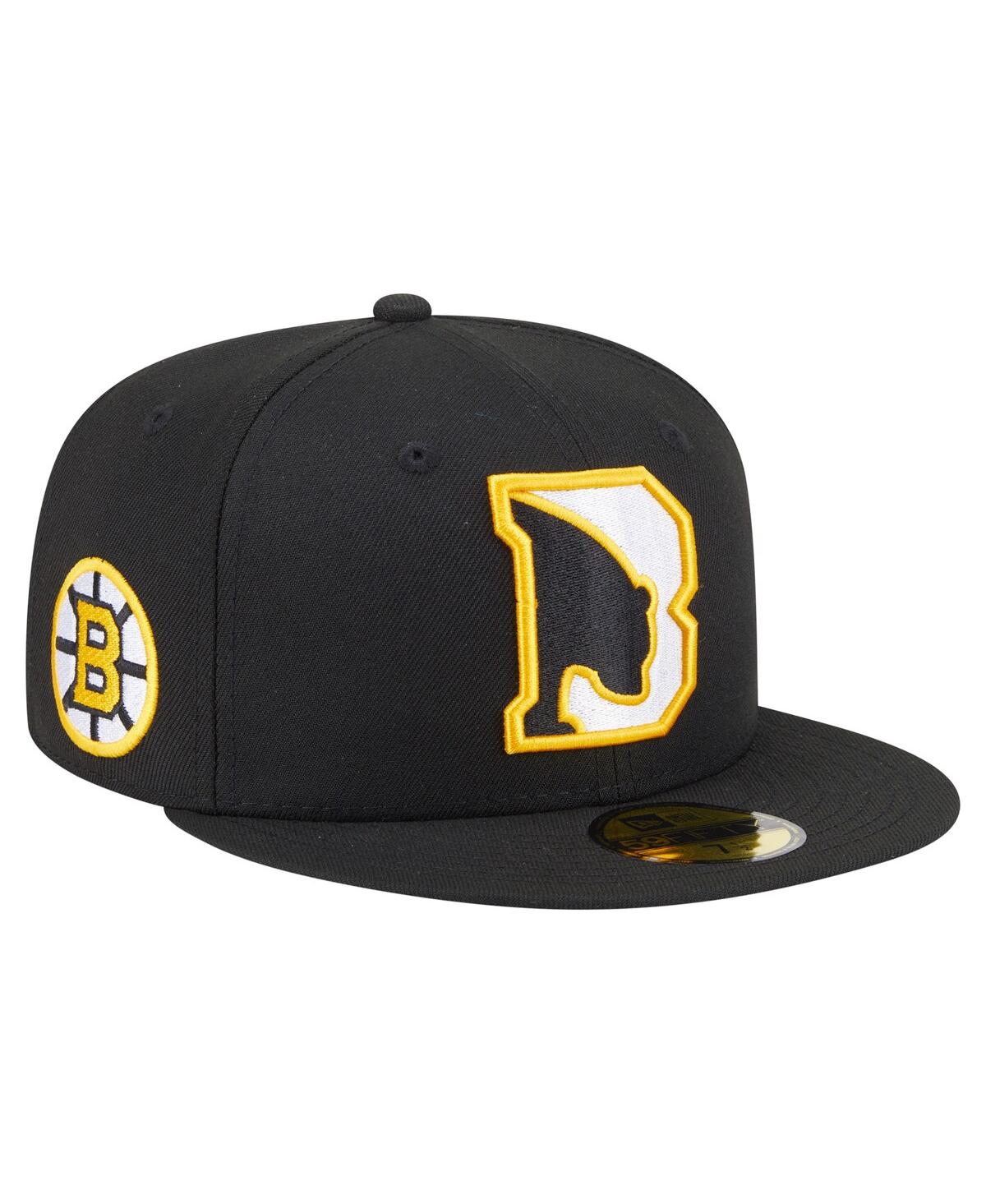 New Era Men's Black Boston Bruins Deceptor 59fifty Fitted Hat In Black