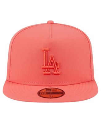 Men's Coral Los Angeles Dodgers Color Pack A-Frame 59FIFTY Fitted Hat