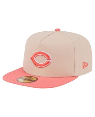 New Era - Men's Light Beige/Coral Cincinnati Reds Two-Tone Color Pack A-Frame 59FIFTY Fitted Hat