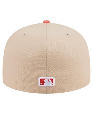 Men's Light Beige/Coral New York Yankees Two-Tone Color Pack A-Frame 59FIFTY Fitted Hat