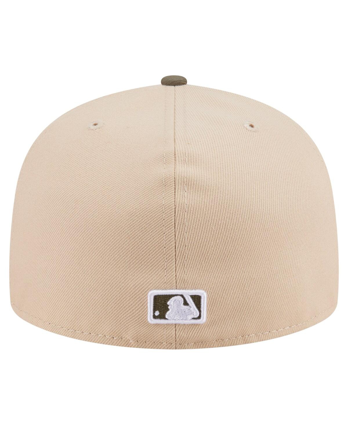 New Era Men's Light Beige/olive Washington Nationals Two-tone Color Pack A-frame 59fifty Fitted Hat In Multi