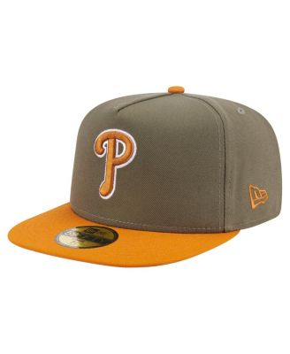 Men's Olive/Orange Philadelphia Phillies Two-Tone Color Pack A-Frame 59FIFTY Fitted Hat
