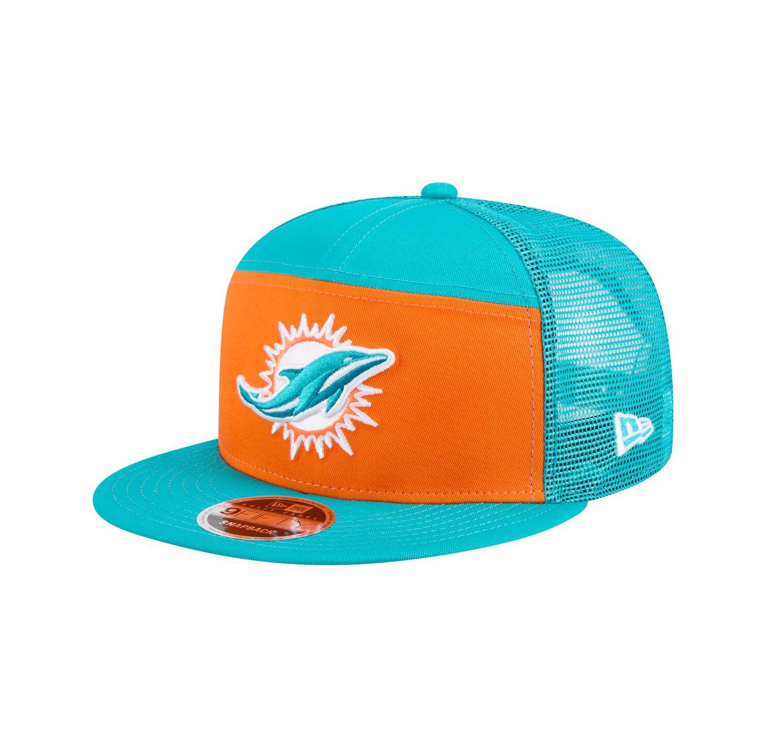 Men's Orange/Aqua Miami Dolphins Outdoor Split Panel 9FIFTY Snapback Hat