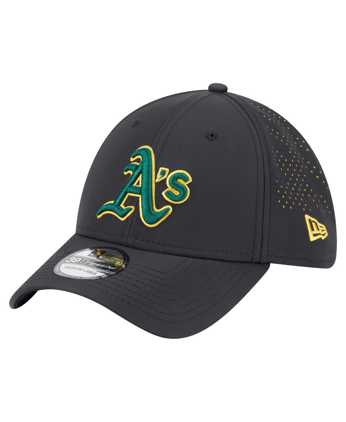 New Era Men's Black Athletics Night 39thirty Flex Hat In Black