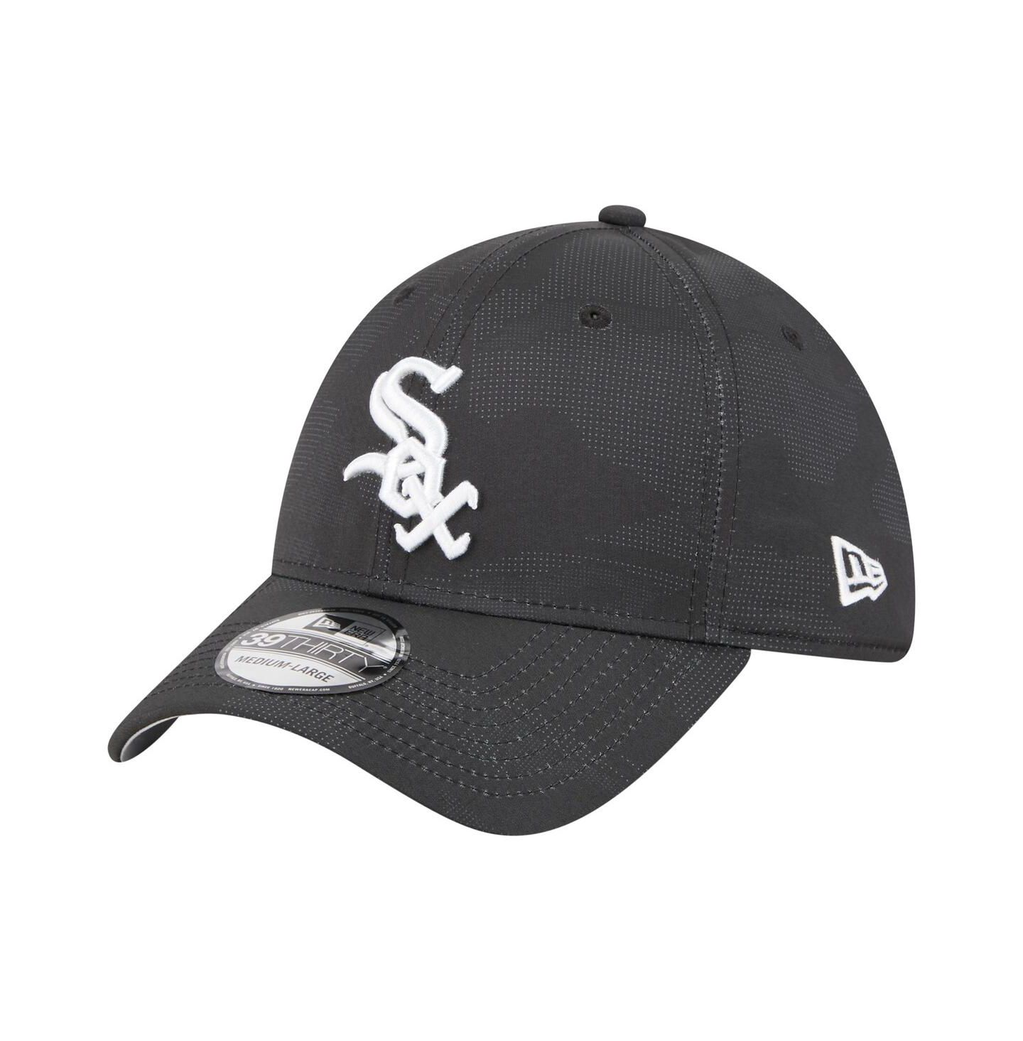 Мужская кепка New Era Black Chicago White Sox Tonal Camo 39THIRTY Flex Hat — фото 1