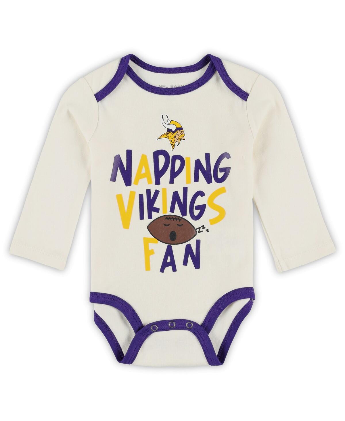 Outerstuff Baby Boys And Girls 3-piece Minnesota Vikings Little Champ Set In Multi