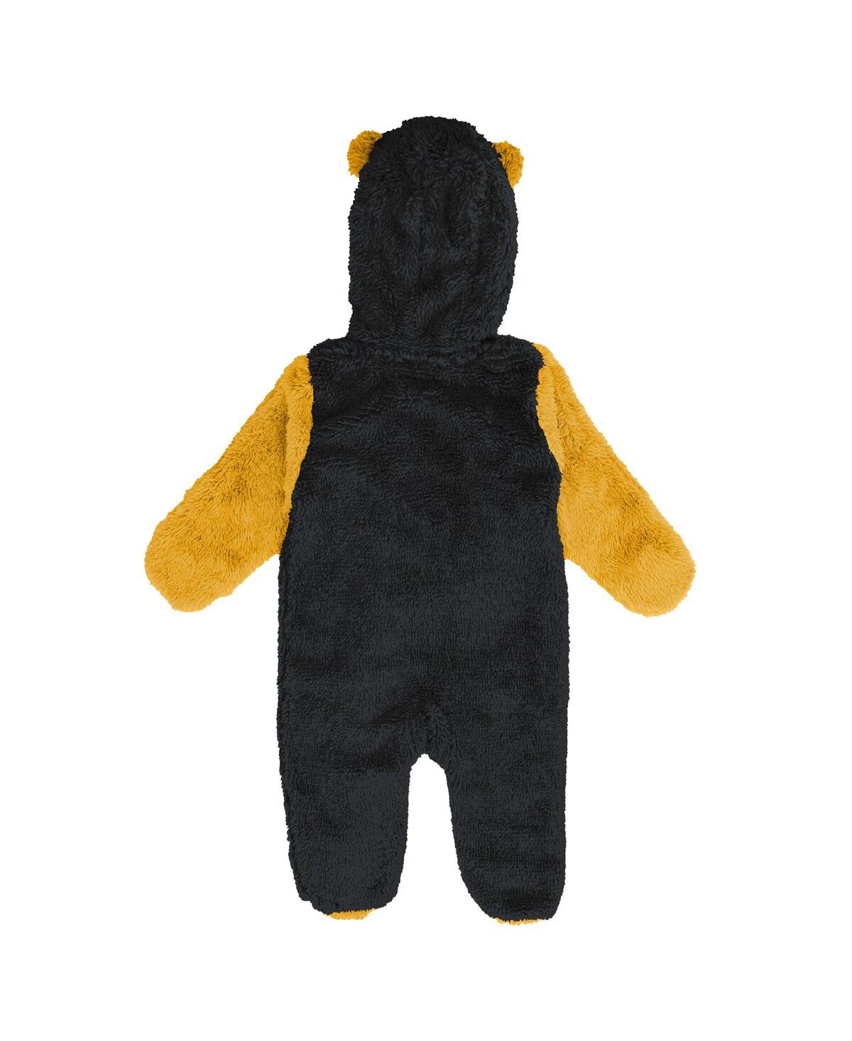 Outerstuff Baby Boys And Girls Black Pittsburgh Steelers Stay Napping Fleece Bunting Full-zip Sleeper In Black