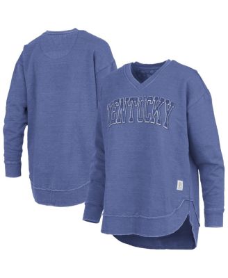 Pressbox - Women's Royal Kentucky Wildcats Westin Poncho V-Neck Pullover Sweatshirt