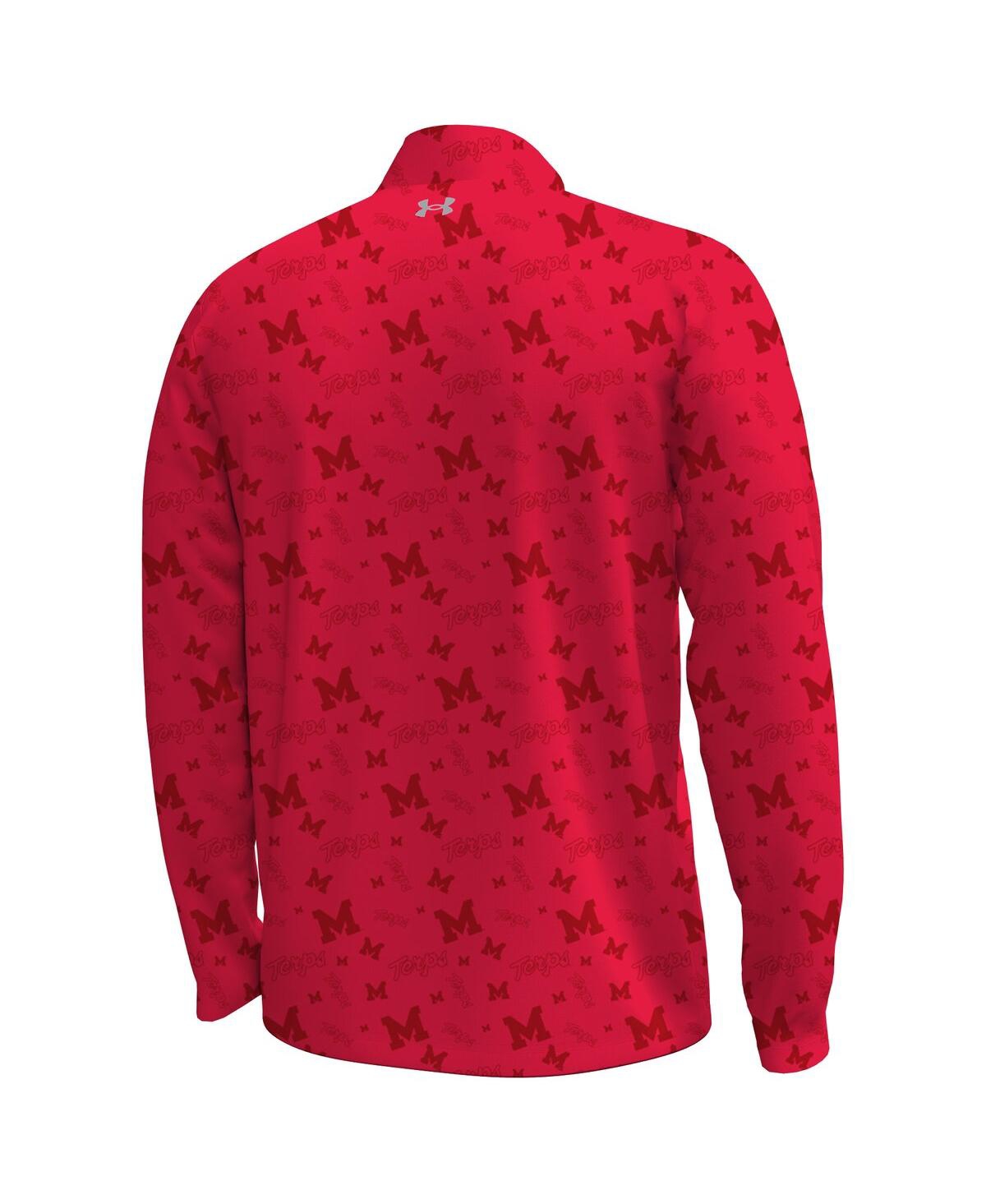 Under Armour Men's Red Maryland Terrapins Gameday Armourfuse Half-zip Jacket In Red