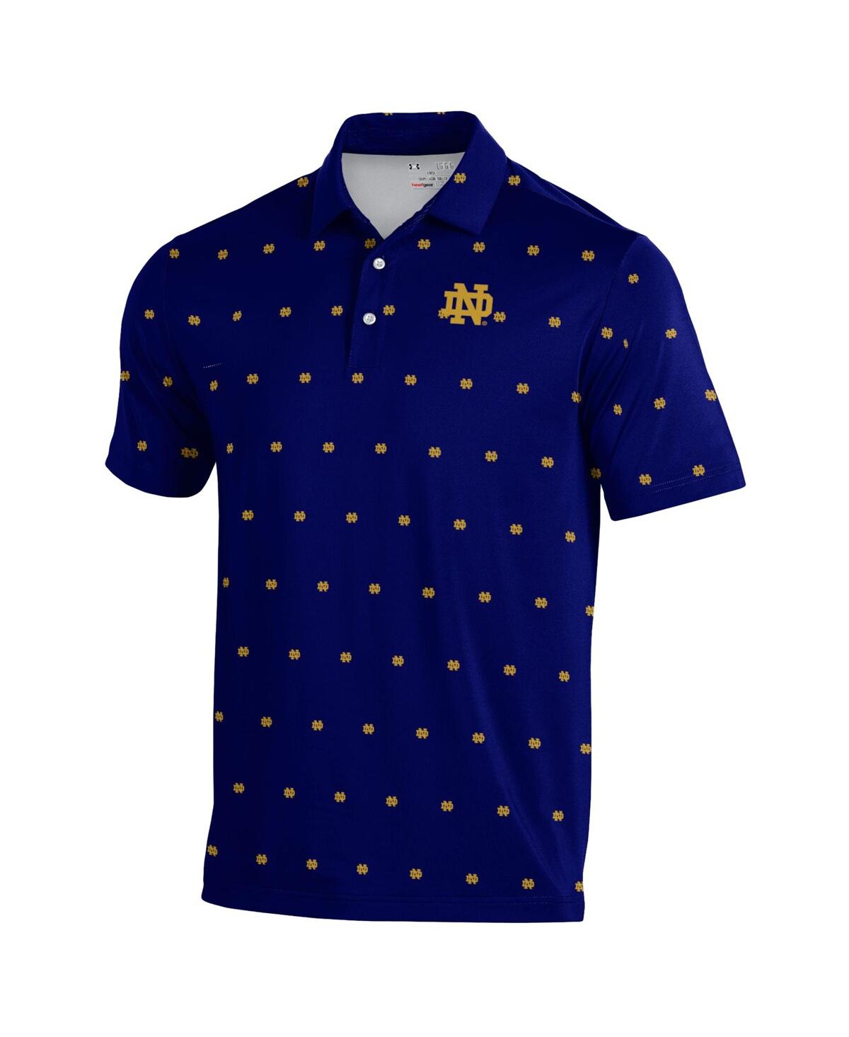 Under Armour Men's Navy Notre Dame Fighting Irish Gameday Armourfuse Polo Shirt In Blue