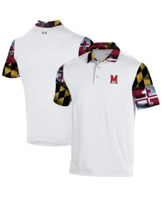 Under Armour - Men's White Maryland Terrapins Gameday Armourfuse Polo Shirt