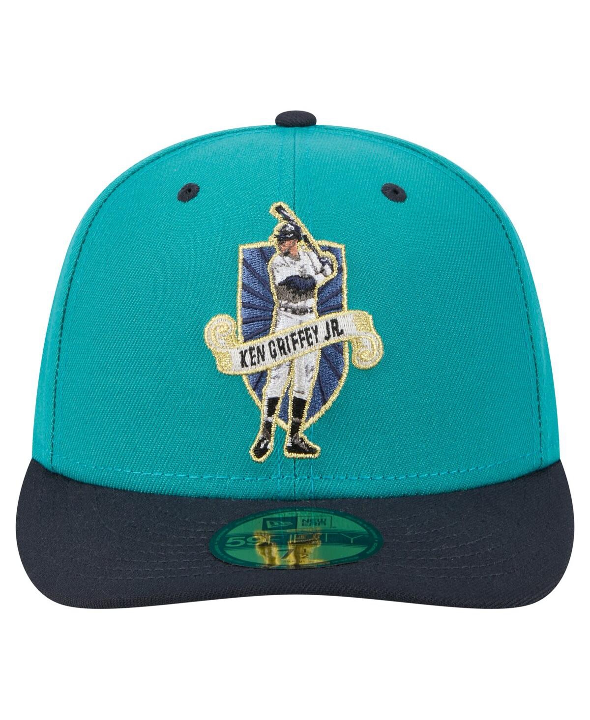 New Era Men's Ken Griffey Jr. Aqua Seattle Mariners 59fifty Fitted Hat In Black