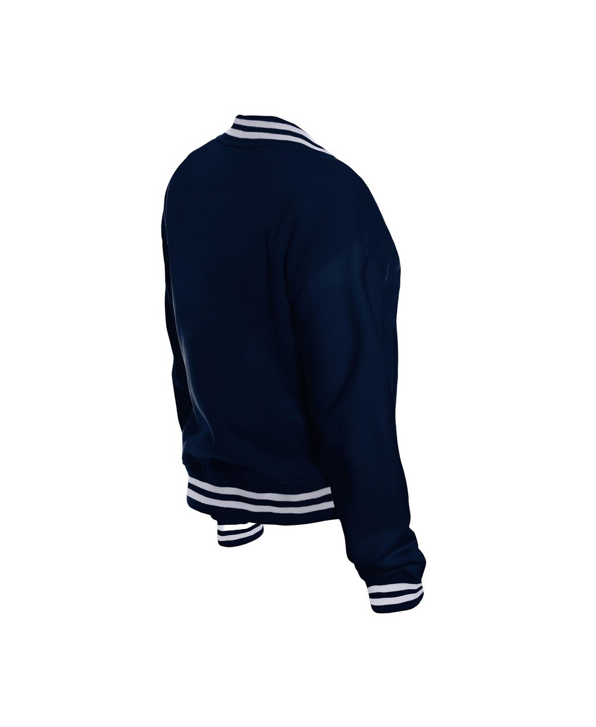 New Era Women's Navy Chicago Bears Throwback Fleece Full-snap Jacket In Blue