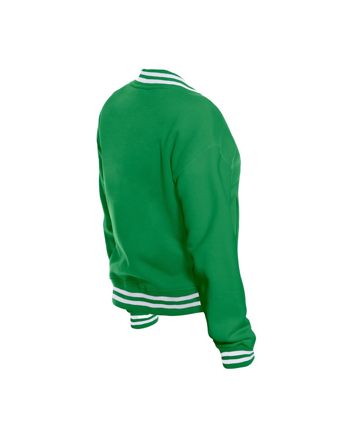 New Era Women's Kelly Green Philadelphia Eagles Throwback Fleece Full-snap Jacket In Green