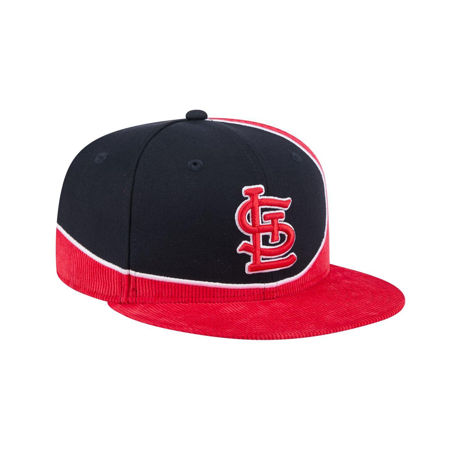 Men's Red/Navy St. Louis Cardinals Retro Split Corduroy Snapback Hat