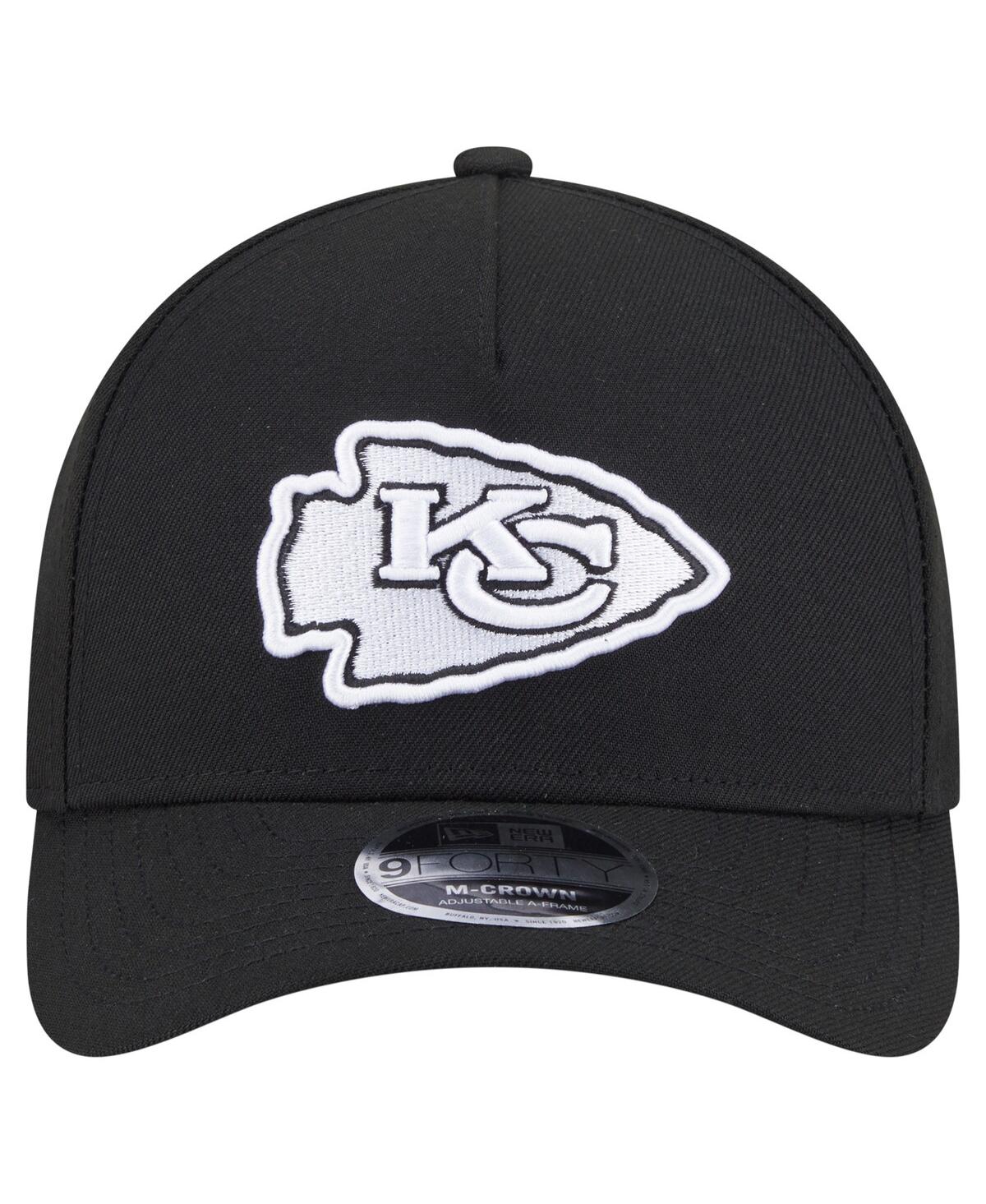 New Era Men's Black Kansas City Chiefs Team Collection 9forty M-crown A-frame Adjustable Hat In Black