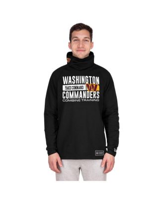 Men's Black Washington Commanders Functional Fandom Balaclava Helmet Stripe Tri-Blend Hoodie