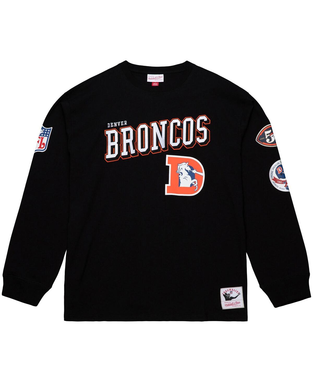 Mitchell & Ness Men's Black Denver Broncos Training Camp Vintage Logos Long Sleeve T-Shirt