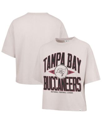 '47 Brand - Women's Natural Tampa Bay Buccaneers Cropped Windthrow Ravine T-Shirt