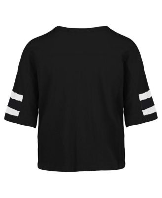 47 Brand Women's Black LSU Tigers Premier Scout Sleeve Stripe Relaxed Dolman T-Shirt