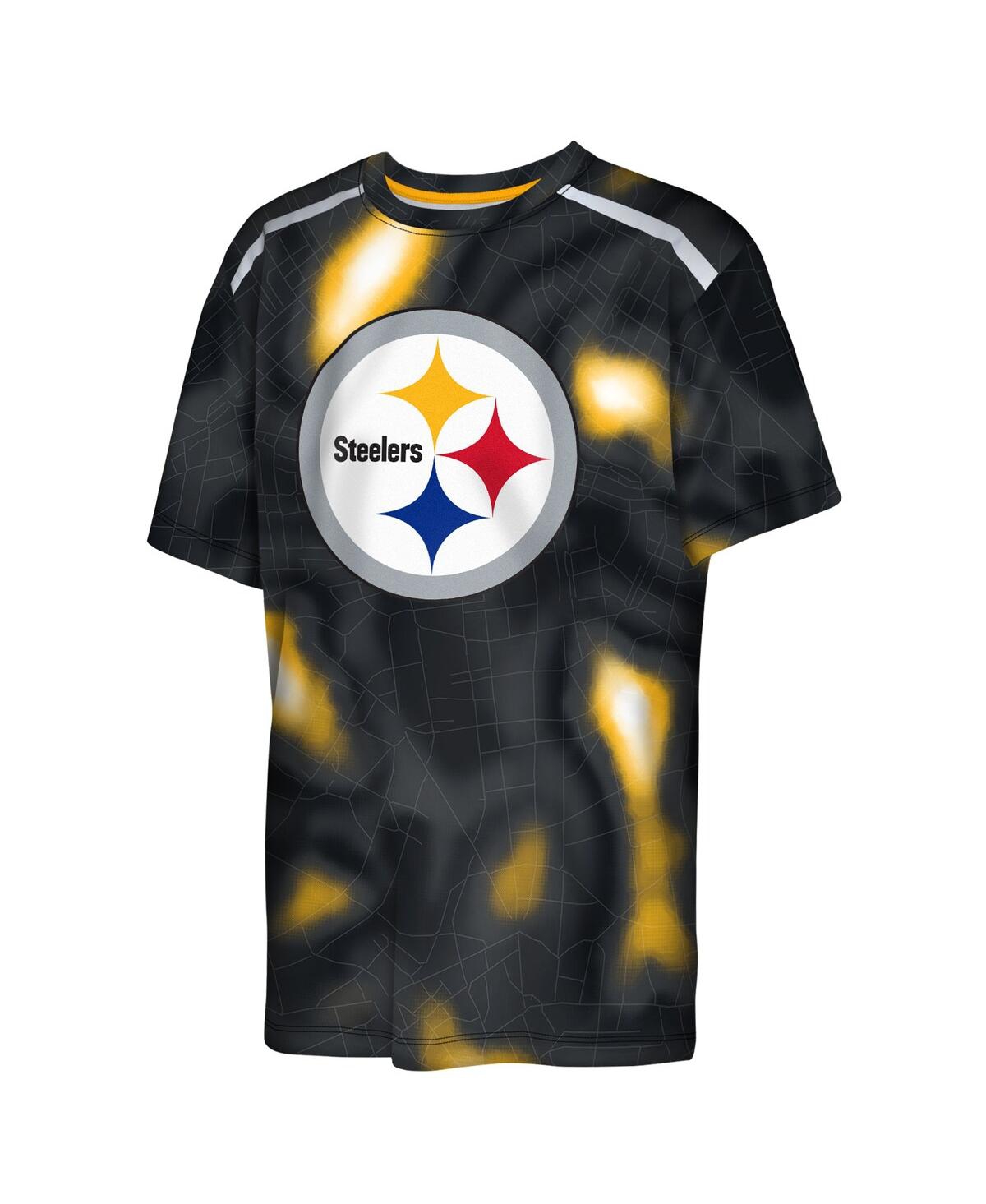 Outerstuff Big Boys And Girls Black Pittsburgh Steelers End Zone Dri-tek T-shirt In Black