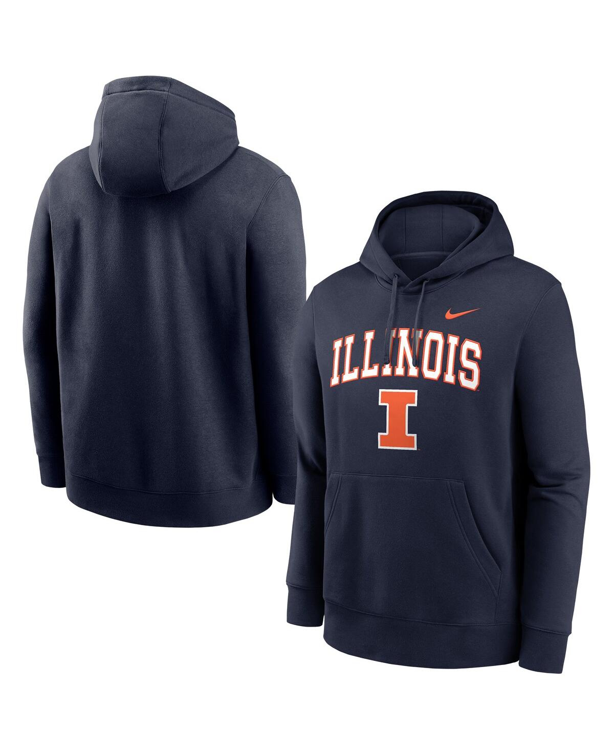 Nike Men's Navy Illinois Fighting Illini Club Pullover Hoodie In Blue