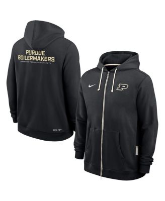 Nike - Men's Black Purdue Boilermakers 2025 Sideline Performance Full-Zip Hoodie