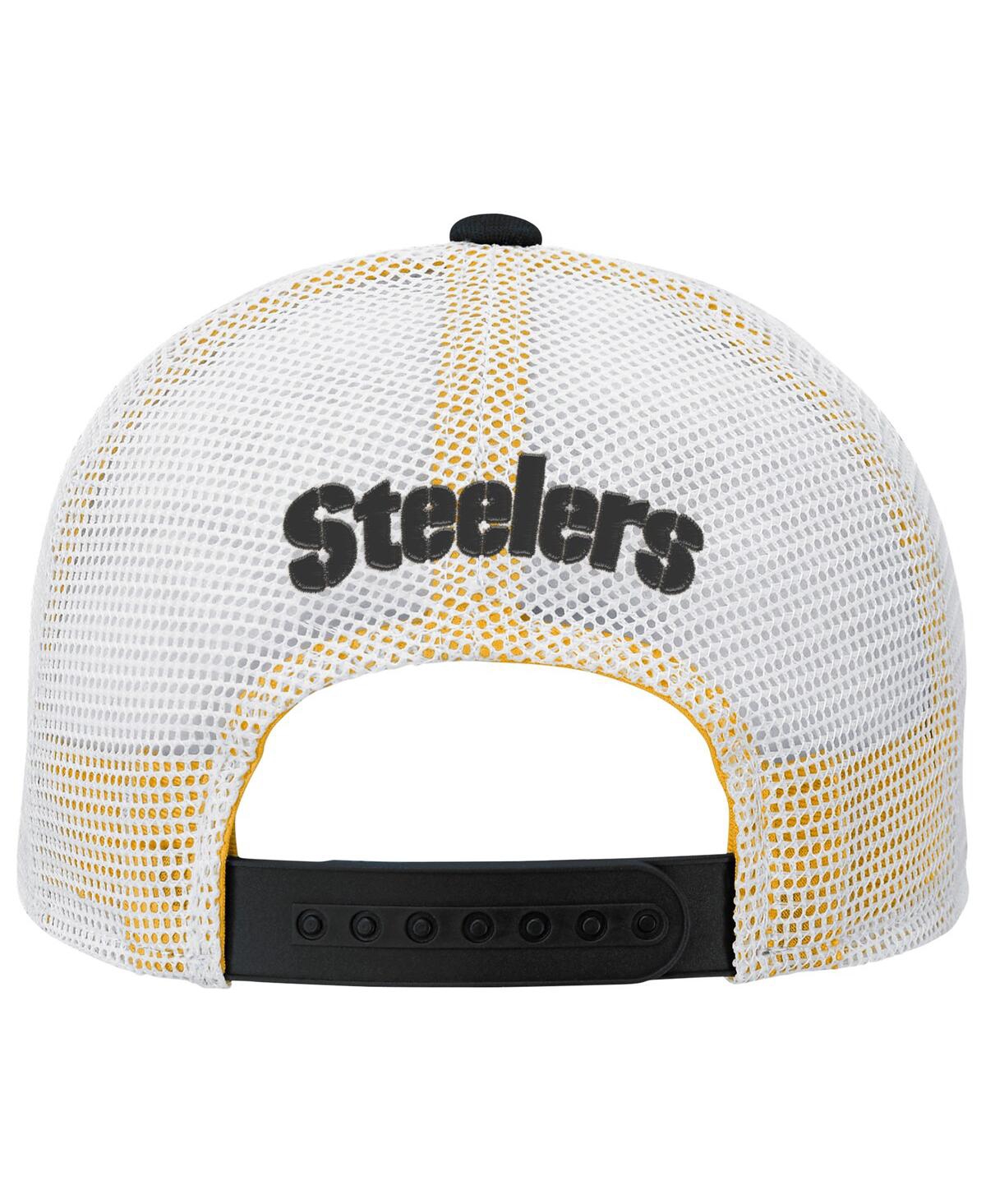 Outerstuff Big Boys And Girls Black Pittsburgh Steelers Core Lockup Trucker Adjustable Hat In Black