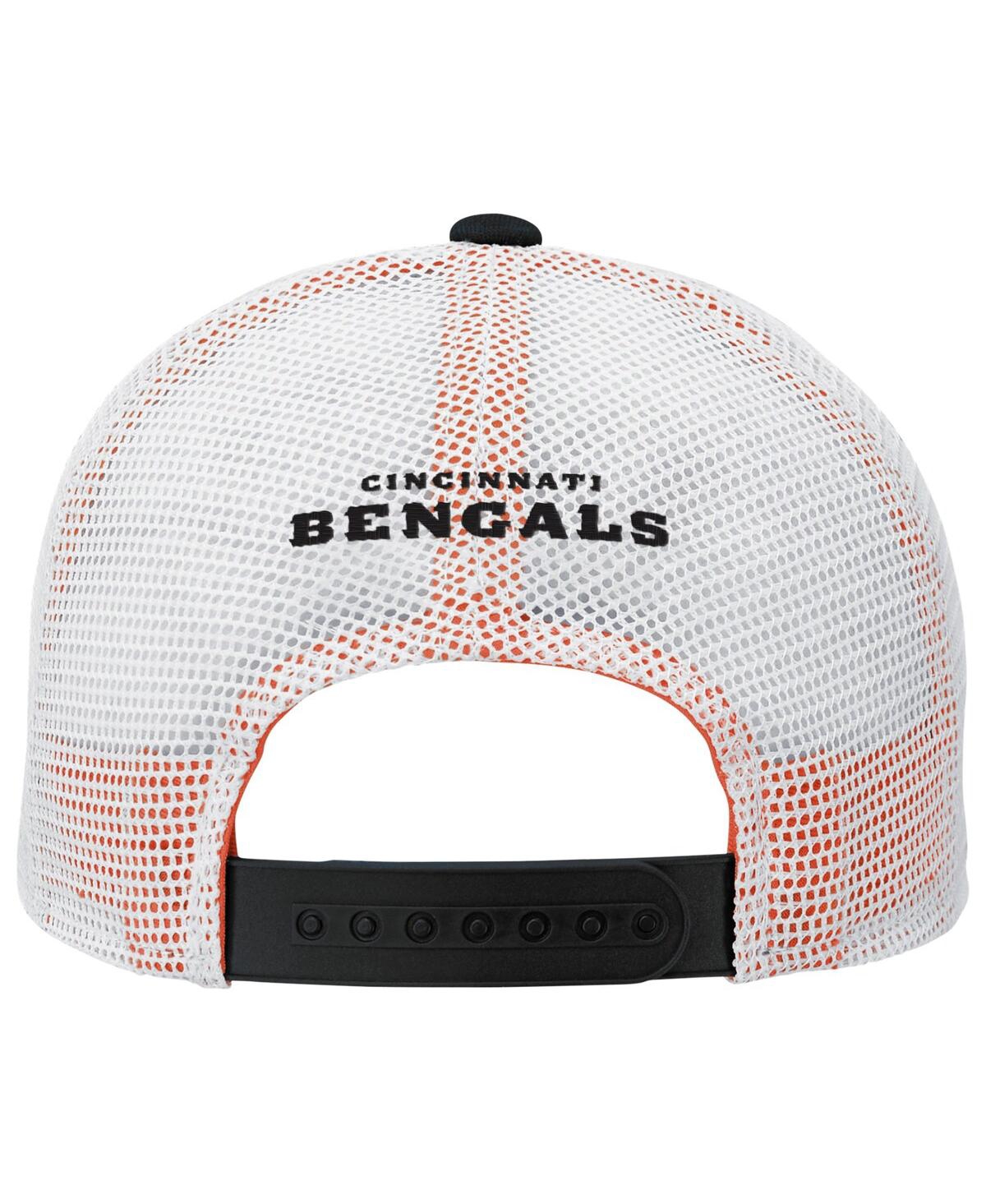 Outerstuff Big Boys And Girls Black Cincinnati Bengals Core Lockup Trucker Adjustable Hat In Animal Print